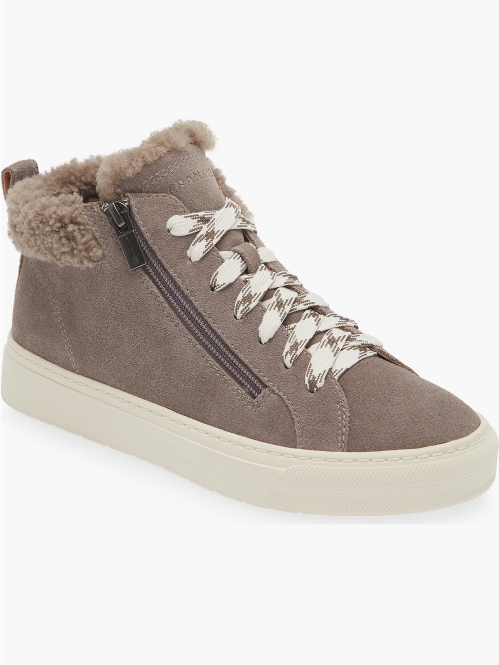NEW Frankie4 Miles Genuine Shearling Lined Sneaker in Dark Taupe